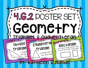Preview of 4.G.2 Poster Set: Classify Polygons {Triangles & Quadrilaterals}