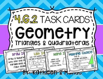 Preview of 4.G.2 Task Cards: Classify Polygons {Triangles & Quadrilaterals}