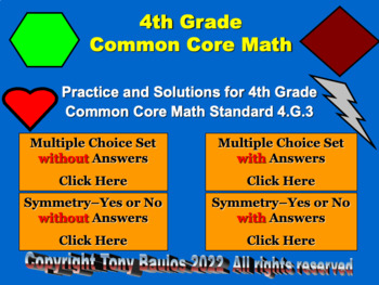 Preview of 4.G.3 4th Grade Math - Identify Lines of Symmetry Bundle with Google