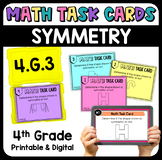 Symmetry Math Task Cards - Printable and Digital 4.G.3