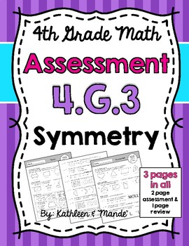 Preview of 4.G.3 Assessment: Lines of Symmetry