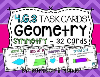 Preview of 4.G.3 Task Cards: Symmetry
