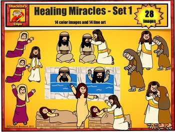 Preview of Healing Miracles of Jesus Clip Art set 1: Bible Series by Charlotte's Clips
