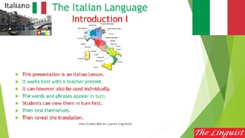 Preview of 4 Italian Lessons - Novice Level