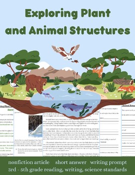 Preview of 4.LS.1 Exploring Plant and Animal Structures: Nonfiction Article Writing Prompt