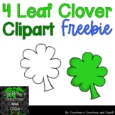 4 Leaf Clover Clipart Freebie Color and Black & White