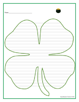 Preview of 4 Leaf Clover Writing Paper