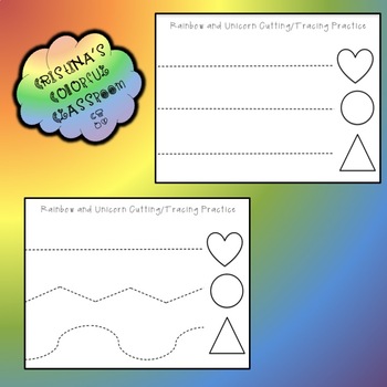 Preview of 4 Leveled Shapes Cutting and Tracing Practice Sheets - Printable PDF Version 1