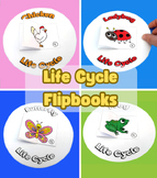 4 Life Cycle Flipbooks - Butterfly, Frog, Ladybug and Chic
