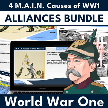 Preview of 4 M.A.I.N. Causes of WW1 Alliances BUNDLE (PowerPoint, Word Search, Crossword)