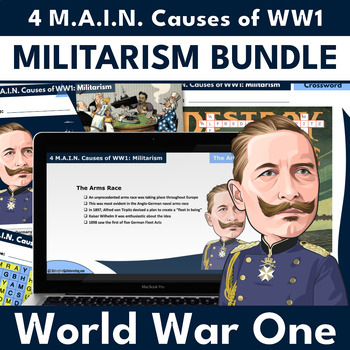 Preview of MAIN Causes of WW1 - Militarism (Word Search, Crossword, PowerPoint BUNDLE)