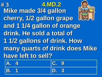 Preview of 4.MD.2 4th Grade Math - Distance, Time, Volume, Mass, and Money Word Problems
