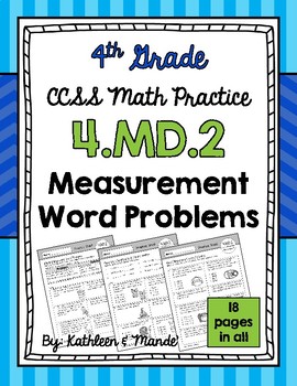 Preview of 4.MD.2 Practice Sheets: Measurement Word Problems