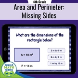4.MD.3 Area and Perimeter: Missing Sides Task Cards | BOOM