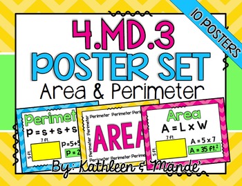 Preview of 4.MD.3 Poster Set: Area & Perimeter