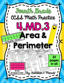 Preview of 4.MD.3 Practice Sheets: Area & Perimeter