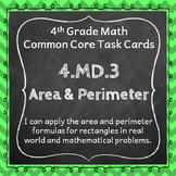 4.MD.3 Task Cards ★ Area and Perimeter 4th Grade Math Centers