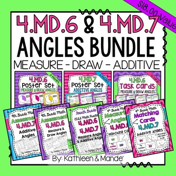 Preview of 4.MD.6 & 4.MD.7 BUNDLE: Measure, Draw, & Additive Angles