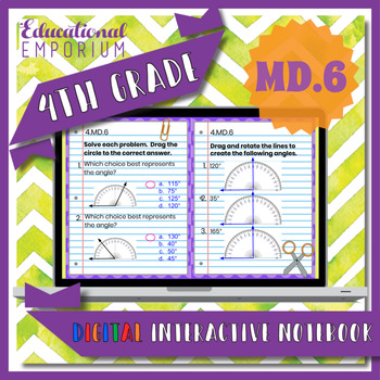 Preview of 4.MD.6 Interactive Notebook: Measure Angles for Google Classroom™