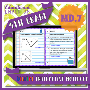 Preview of 4.MD.7 Interactive Notebook: Adding Angles for Google Classroom™