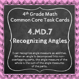 4.MD.7 Task Cards ★ Adding Angles 4th Grade Math Centers