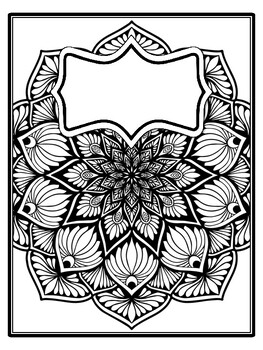Preview of 4 Mandala Binder Covers and Spines, Mandala Back To School Coloring Pages