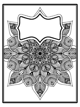 Preview of 4 Mandala Binder Covers and Spines, Mandala Back To School Coloring Pages