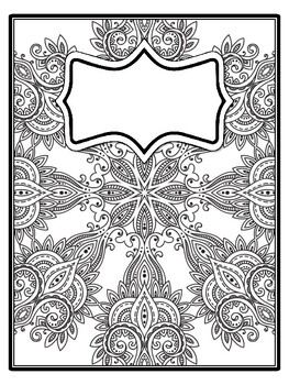 Preview of 4 Mandala Binder Covers and Spines, Mandala Back To School Coloring Pages