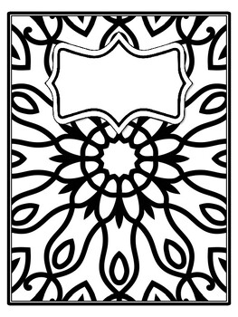 4 Mandala Binder Covers and Spines, Mandala Back To School Coloring Pages