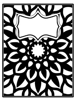 4 Mandala Binder Covers and Spines, Mandala Back To School Coloring Pages