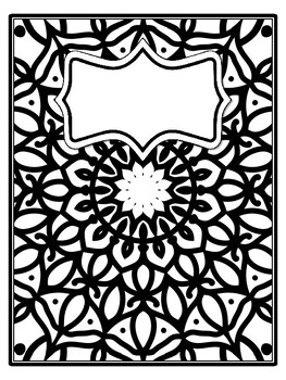 4 Mandala Binder Covers and Spines, Mandala Back To School Coloring Pages