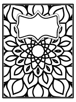 Preview of 4 Mandala Binder Covers and Spines, Mandala Back To School Coloring Pages