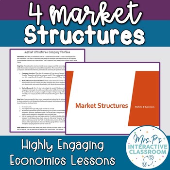 Preview of 4 Market Structures Economics Lesson! (Distance Learning)