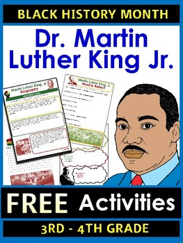 Preview of 4 Martin Luther King Activities : Gr 3-4  MLK JR  Black History Month