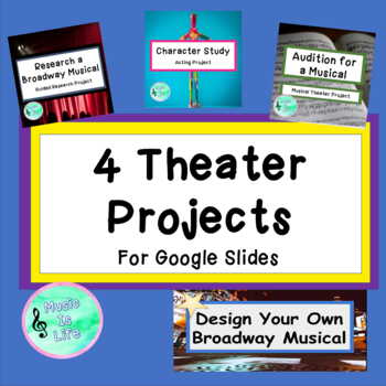 Preview of 4 Middle School Theater Projects for Google Slides