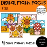 4  Mystery Puzzles Digital Math Facts FALL Addition & Subt