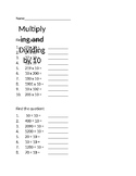 4.NBT.1  Multiplying and Dividing by 10
