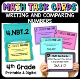 Writing and Comparing Numbers Task Cards - Printable & Dig