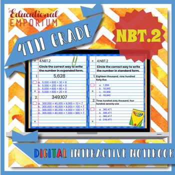 Preview of 4.NBT.2 Interactive Notebook: Read, Write, and Compare Numbers ⭐ Digital
