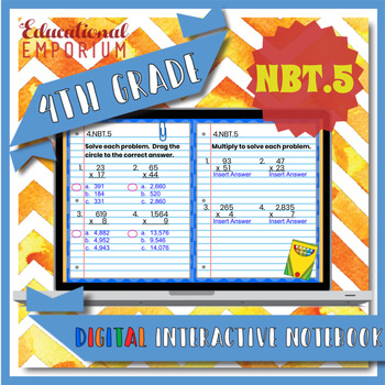 Preview of 4.NBT.5 Interactive Notebook: Multiply Whole Numbers ⭐ Digital