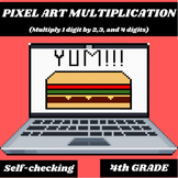 4.NBT.5 Pixel Art Multiplication Review 1 digit by 2, 3, a
