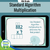 4.NBT.5 Standard Algorithm Multiplication Task Cards | BOO