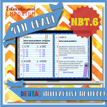 Preview of 4.NBT.6 Interactive Notebook: Divide Whole Numbers for Google Classroom™