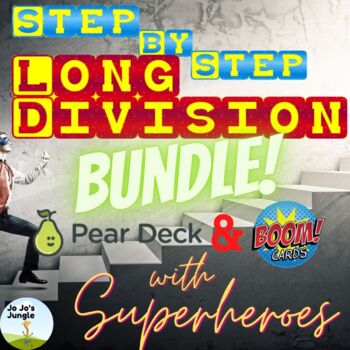 Preview of 4.NBT.B.6 Long Division Pear Deck, Boom Card and Worksheet Bundle