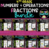 4th Grade Fractions and Decimasl Task Cards Digital Learning