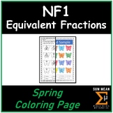 4.NF.1 Equivalent Fractions | Spring Coloring Page