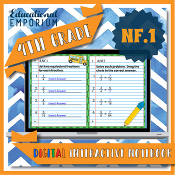 Preview of 4.NF.1 Interactive Notebook: Equivalent Fractions for Google Classroom™
