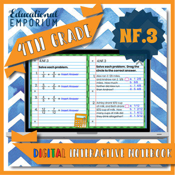 Preview of 4.NF.3 Interactive Notebook: Add and Subtract Fractions ⭐ Digital