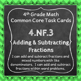 4.NF.3 Task Cards ★ Add and Subtract Fractions 4th Grade M