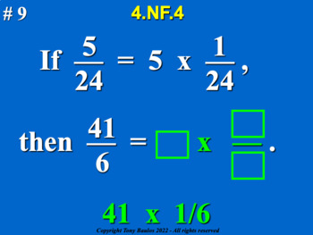 Preview of 4.NF.4 4th Grade Math - Understand and Multiply Fractions Google Slide Set